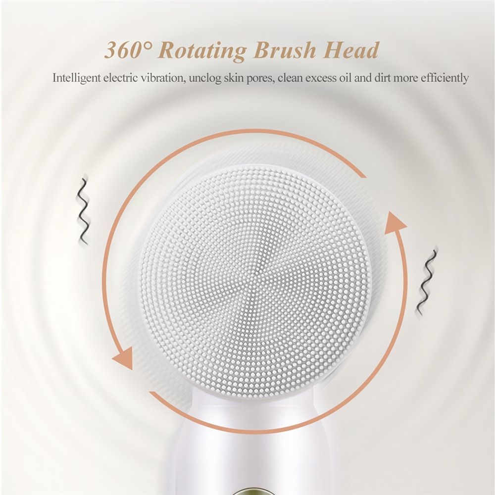 6-in-1 Ultrasonic Facial Cleanser: Electric Auto-Rotating & Waterproof Brush for Deep Pore Cleaning