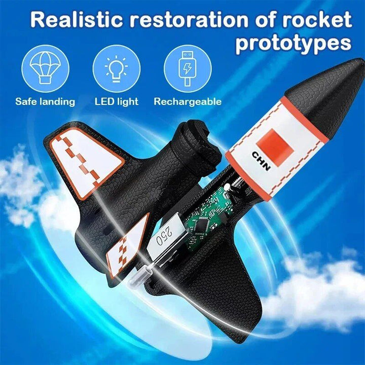 Electric Motorized Air Rocket Launcher with LED Parachute