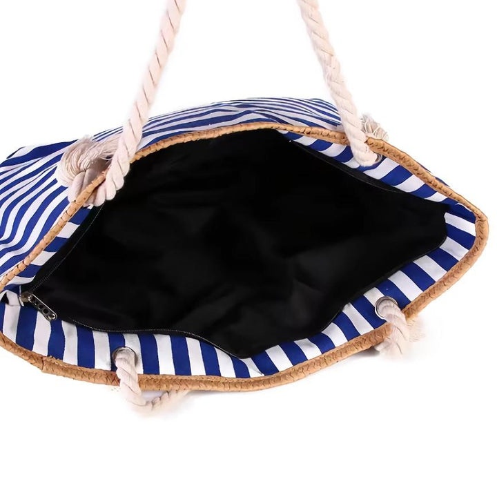 Women’s Large Striped Beach Tote Shoulder Bag