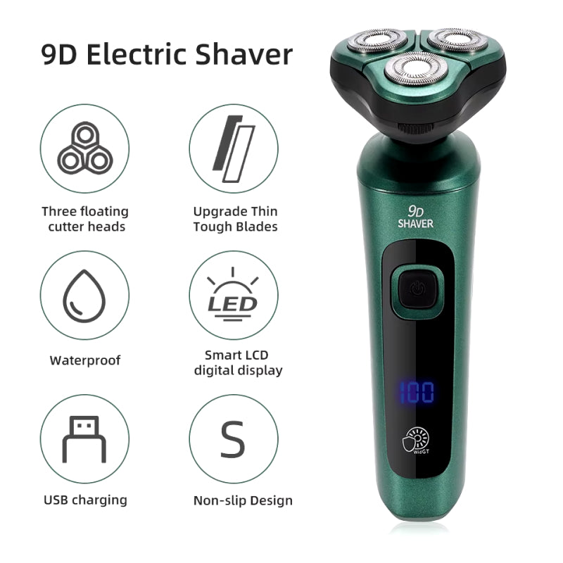 USB Rechargeable Electric Shaver with LCD Display