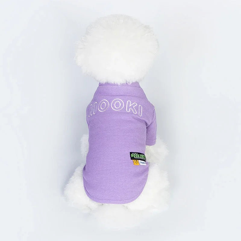 Cozy Purple Waffle Knit Dog T-Shirt