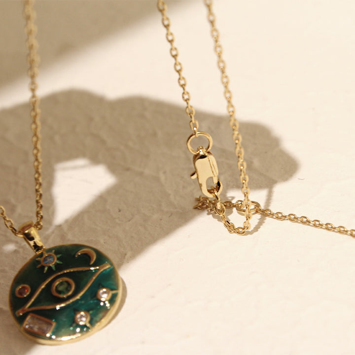 Women's Fashion Vintage Enamel Drip Enamel Pendant Necklace