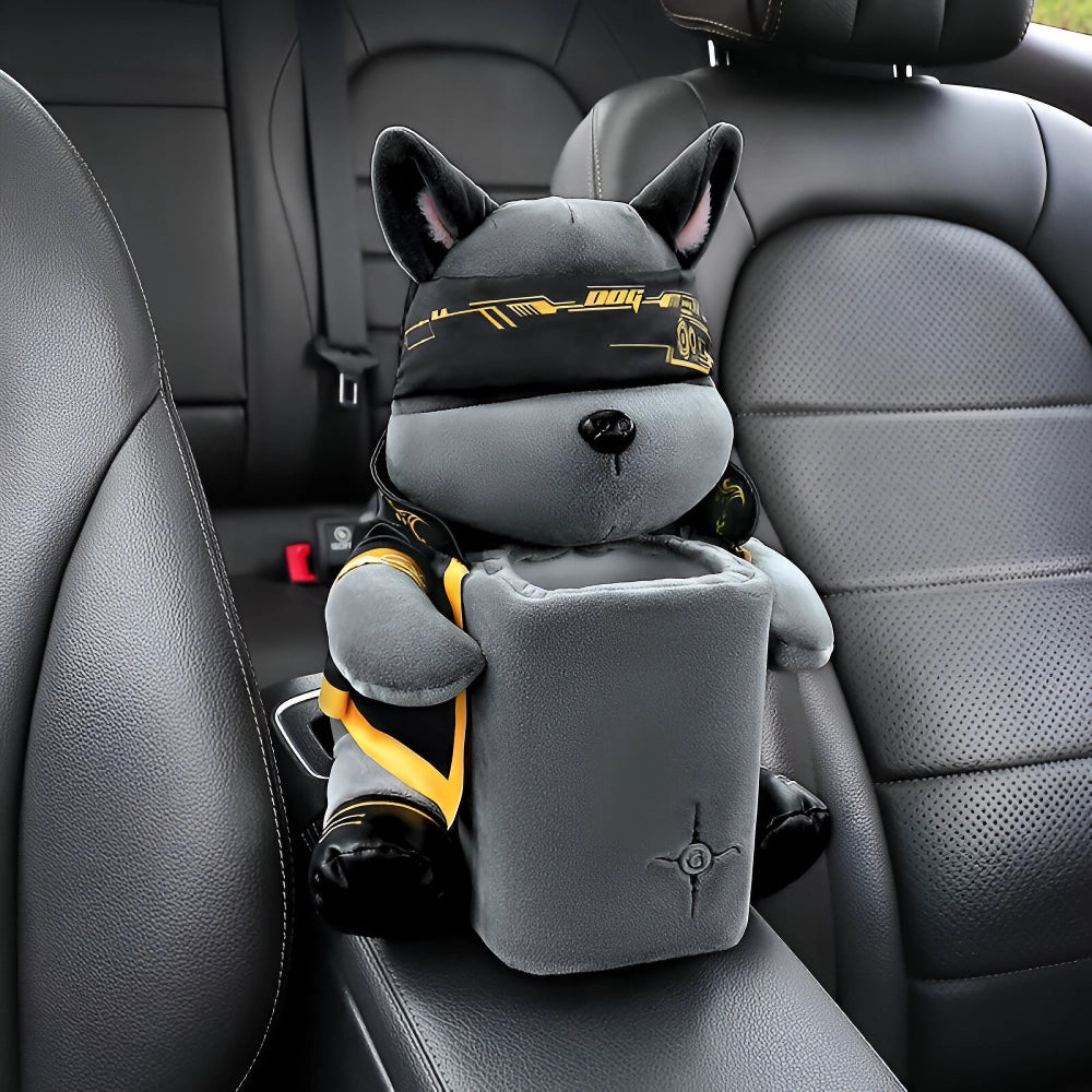 Cute 2-in-1 Car Armrest Tissue Holder & Trash Bin – Fun and Functional Storage