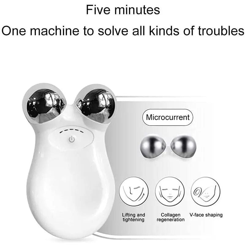 5-Gear Rechargeable Face Massager: Electric Micro-Current & 3D EMS Firming Technology