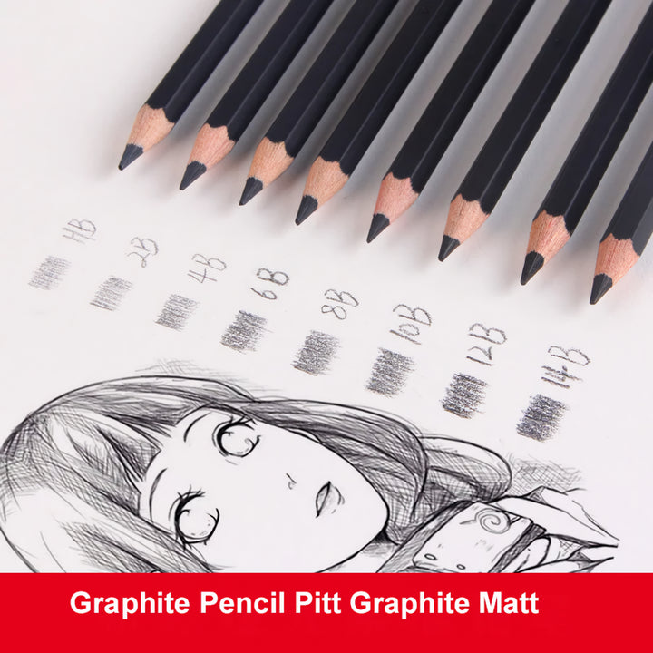 8-Piece Graphite Pencil Set for Artists