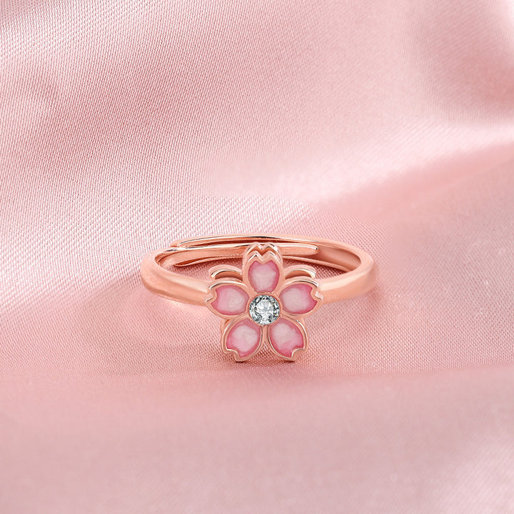 Cherry Blossom Rotatable Ring Ins Sweet Open Rings