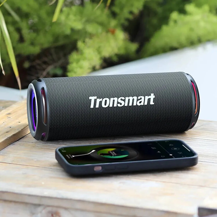 Portable Bluetooth Speaker with Enhanced Bass and Rainbow Light Show