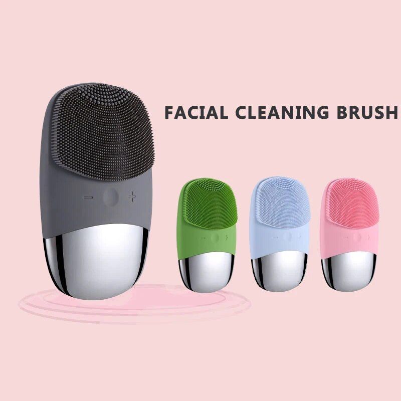 3-in-1 Electric Silicone Facial Cleansing Brush: Deep Pore Cleaning & Massaging