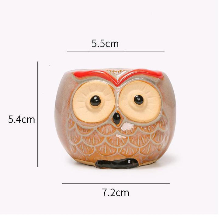 Cute Owl Ceramic Flower Pot Planter