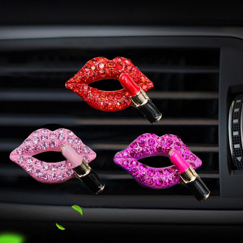 Diamond Red Lips Car Air Freshener Clip