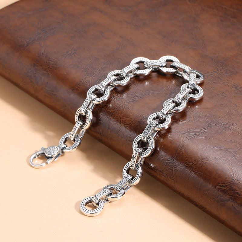 Sterling Silver Jewelry Antique Ring Buckle Bracelet