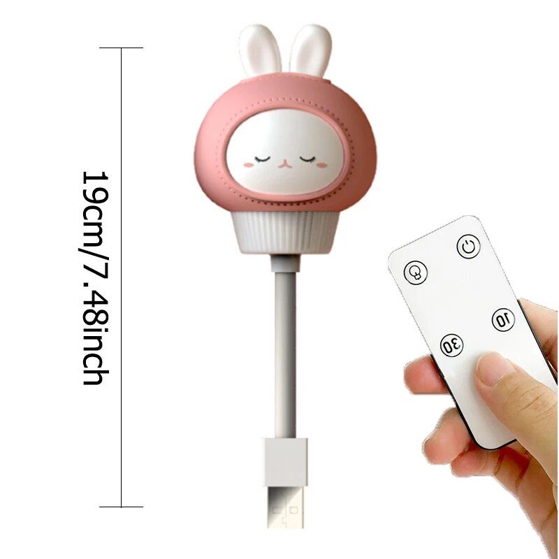 Adjustable Brightness Cartoon Night Light with Remote