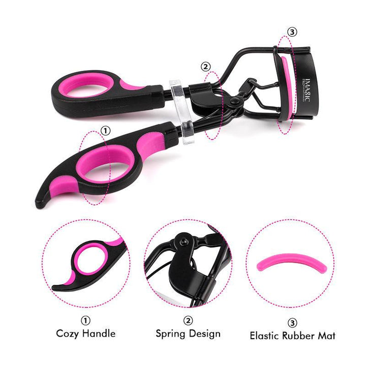 Compact Carbon Steel Eyelash Curler for Long-Lasting Curls