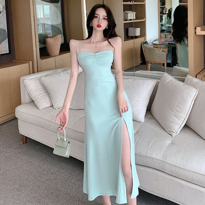 Slim-fit Sling Long Slit Dress Women