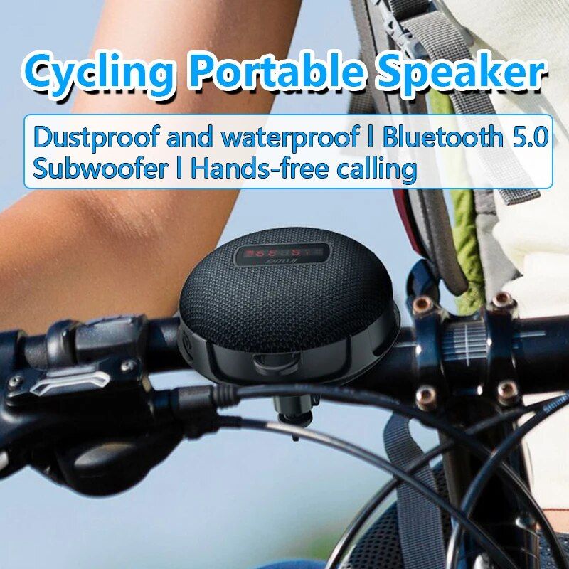 High-Power 8W Outdoor Bicycle Bluetooth Speaker with LED Display, IPX7 Waterproof & Long Battery Life