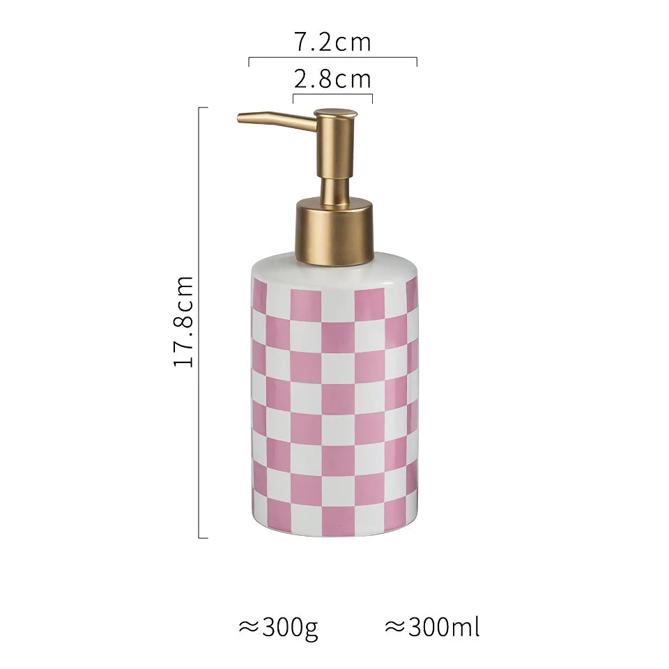 Elegant Plaid Ceramic Bathroom Dispenser