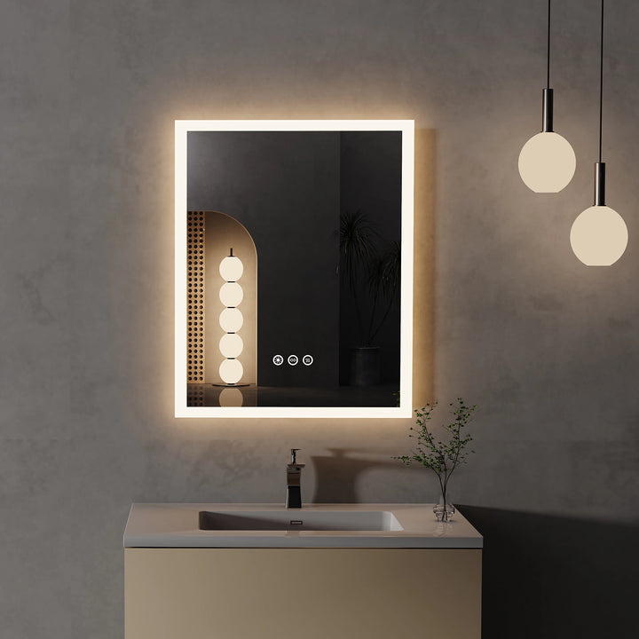 LED Lighted Anti-Fog Bathroom Mirror with Smart Touch