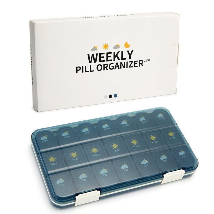 Large Capacity Weekly Pill Organizer - 21/28 Grids Pill Case