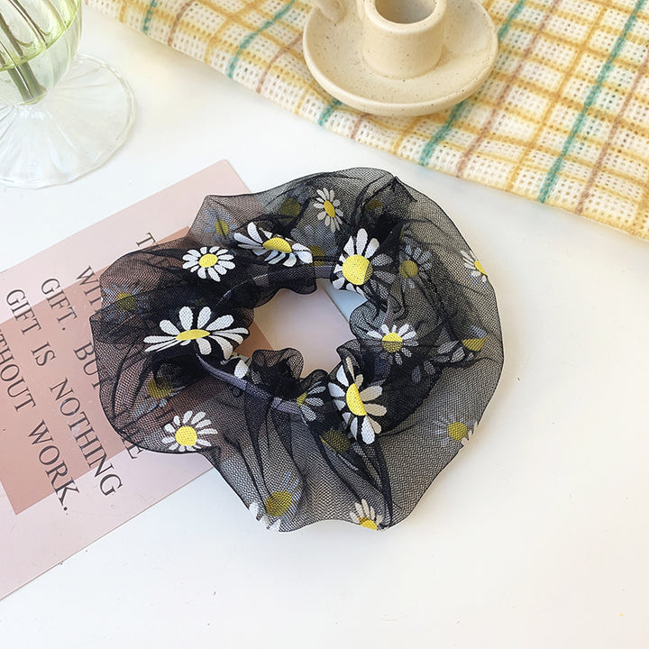 Korean Chic Handmade Embroidery Daisy Elastic Hair Bands