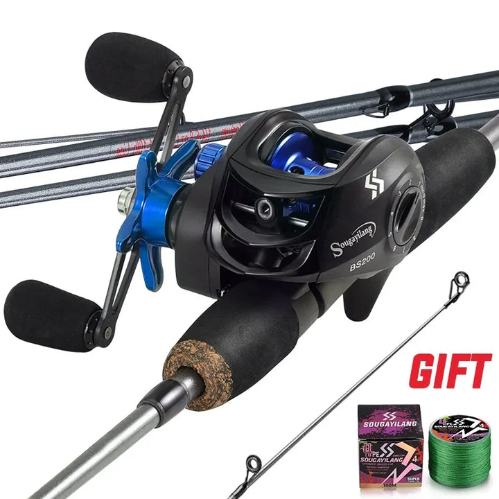 Premium 5.6ft Carbon Fiber Fishing Rod and Baitcasting Reel Combo