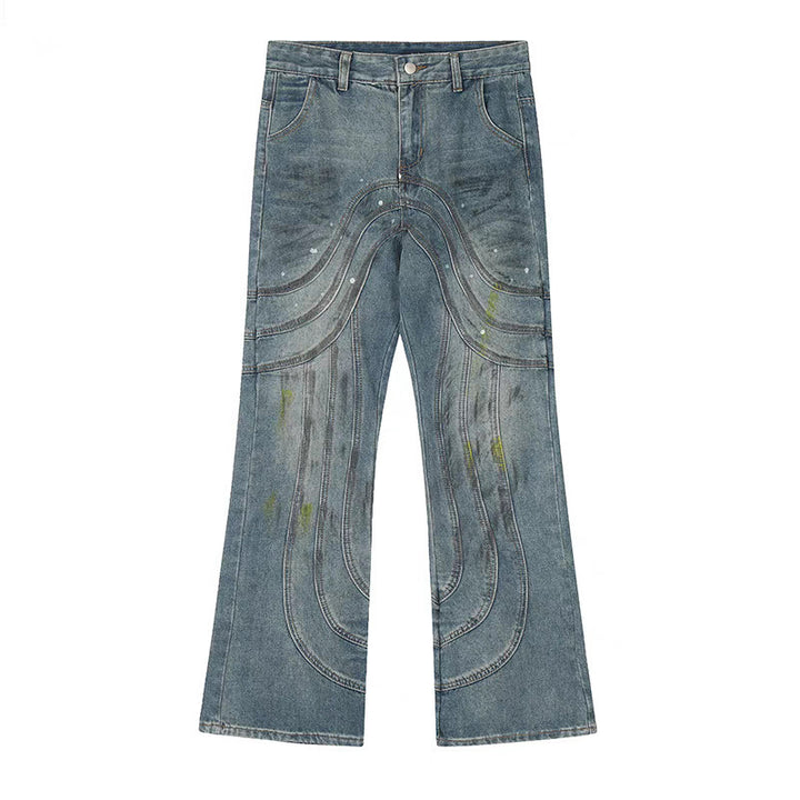 Men's Design Stitching Jeans Loose