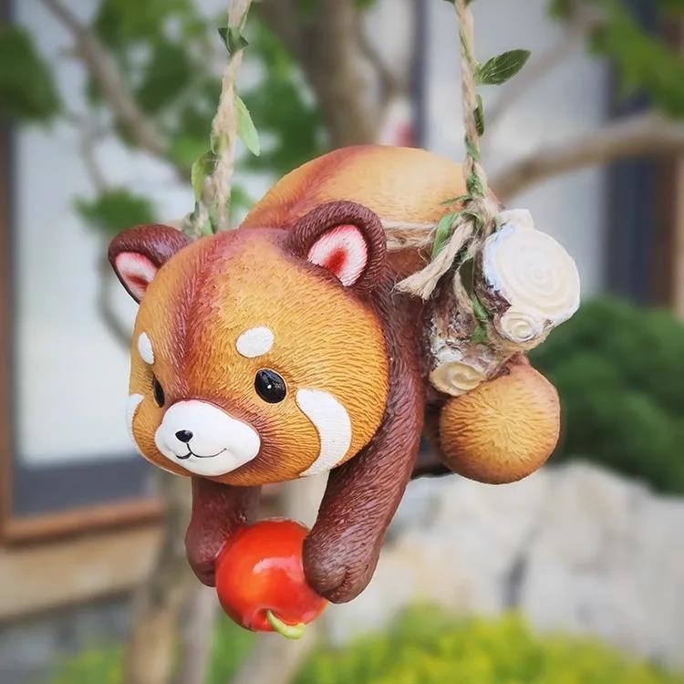 Resin Raccoon Statue Climbing Rope