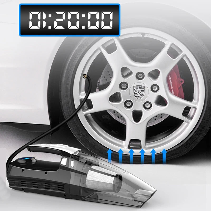 4-in-1 Portable Car Vacuum Cleaner and Tire Inflator