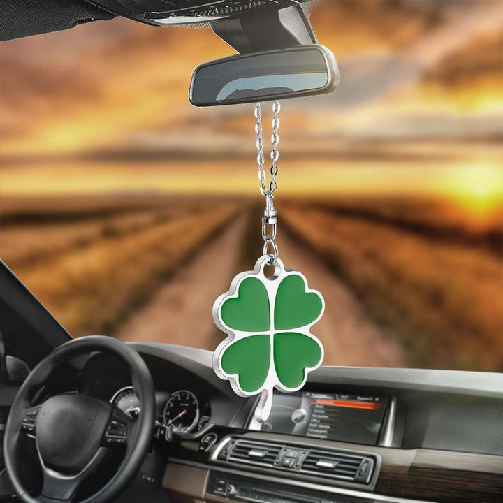 Lucky Green Leaf Car Rearview Mirror Charm Pendant