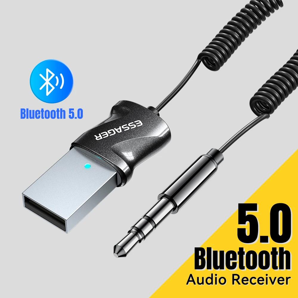 Bluetooth 5.0 Aux Adapter Wireless Receiver for Car Audio and Hands-Free Calls