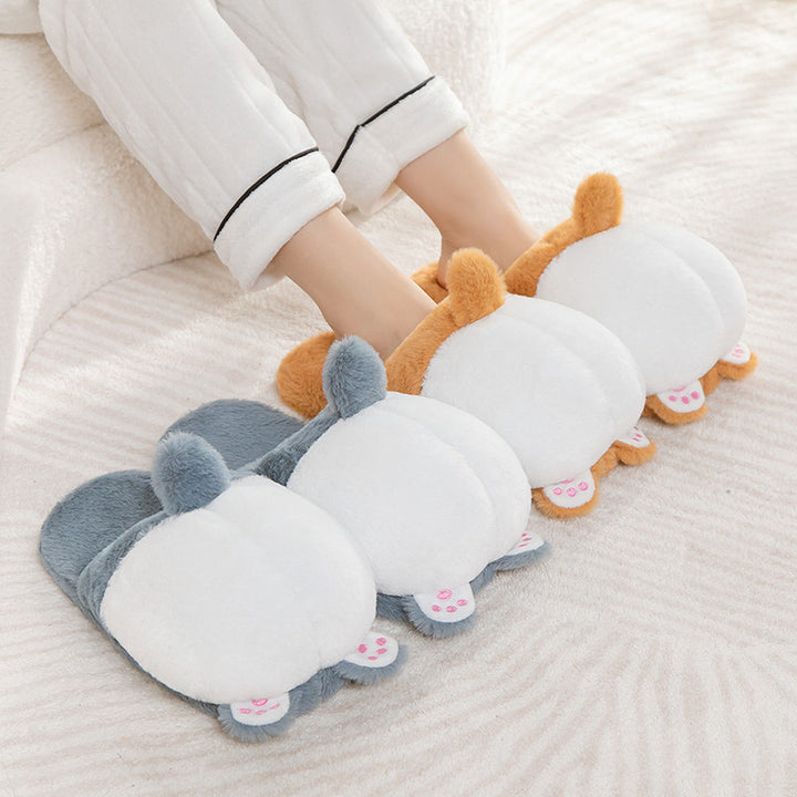 Cartoon Cute Girl Hip-wrapped Butt Warm-keeping And Cold-proof Non-slip Indoor Cotton Slippers