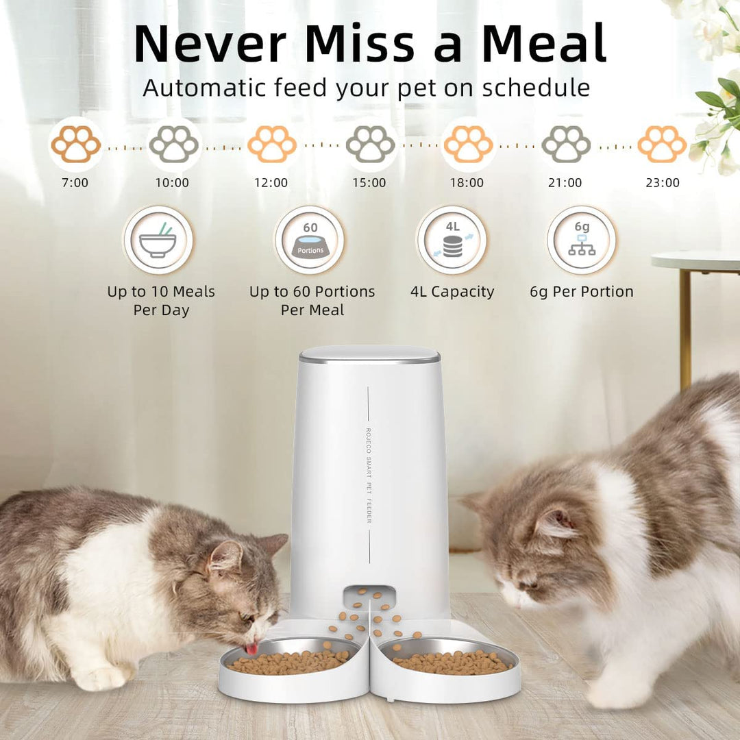 Smart WiFi Automatic Pet Feeder: Remote-Controlled Food Dispenser for Cats and Dogs