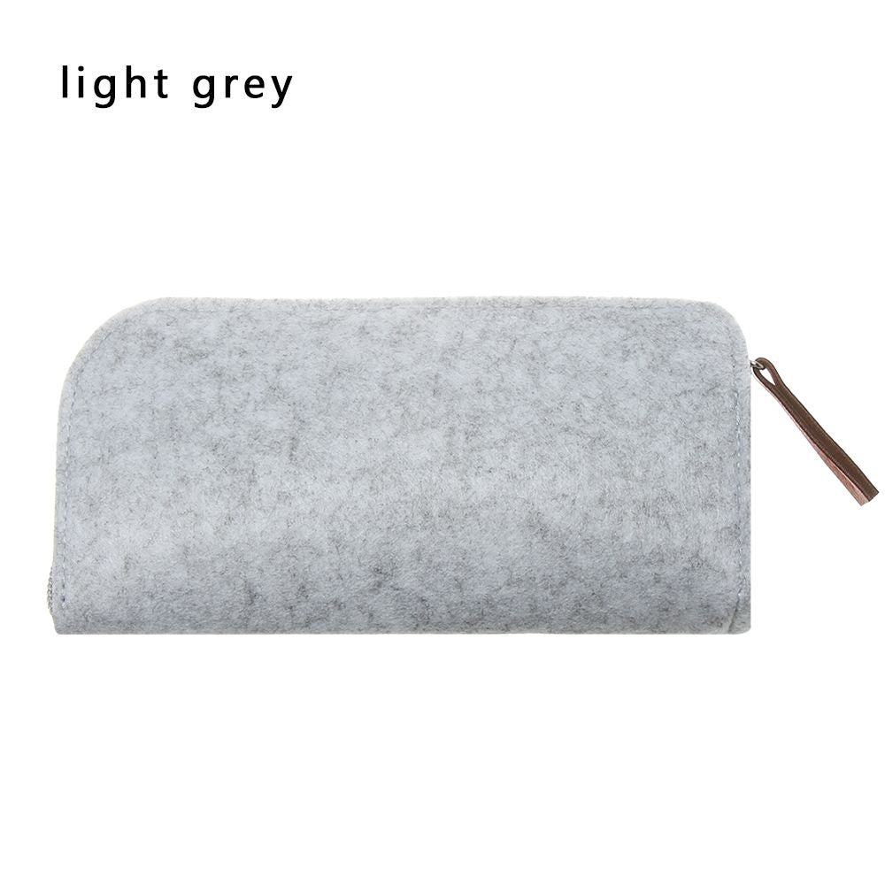 Multifunctional Wool Felt Cloth Zipper Glasses Case Bag