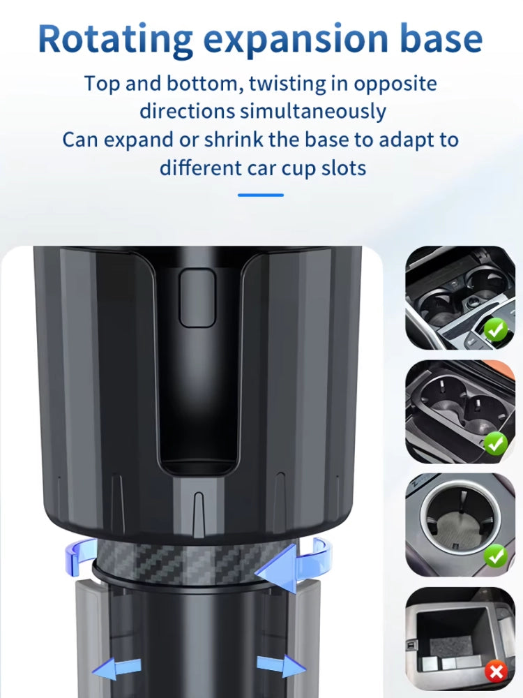 2-in-1 Car Cup Holder Fan with Adjustable Cooling and USB Charging