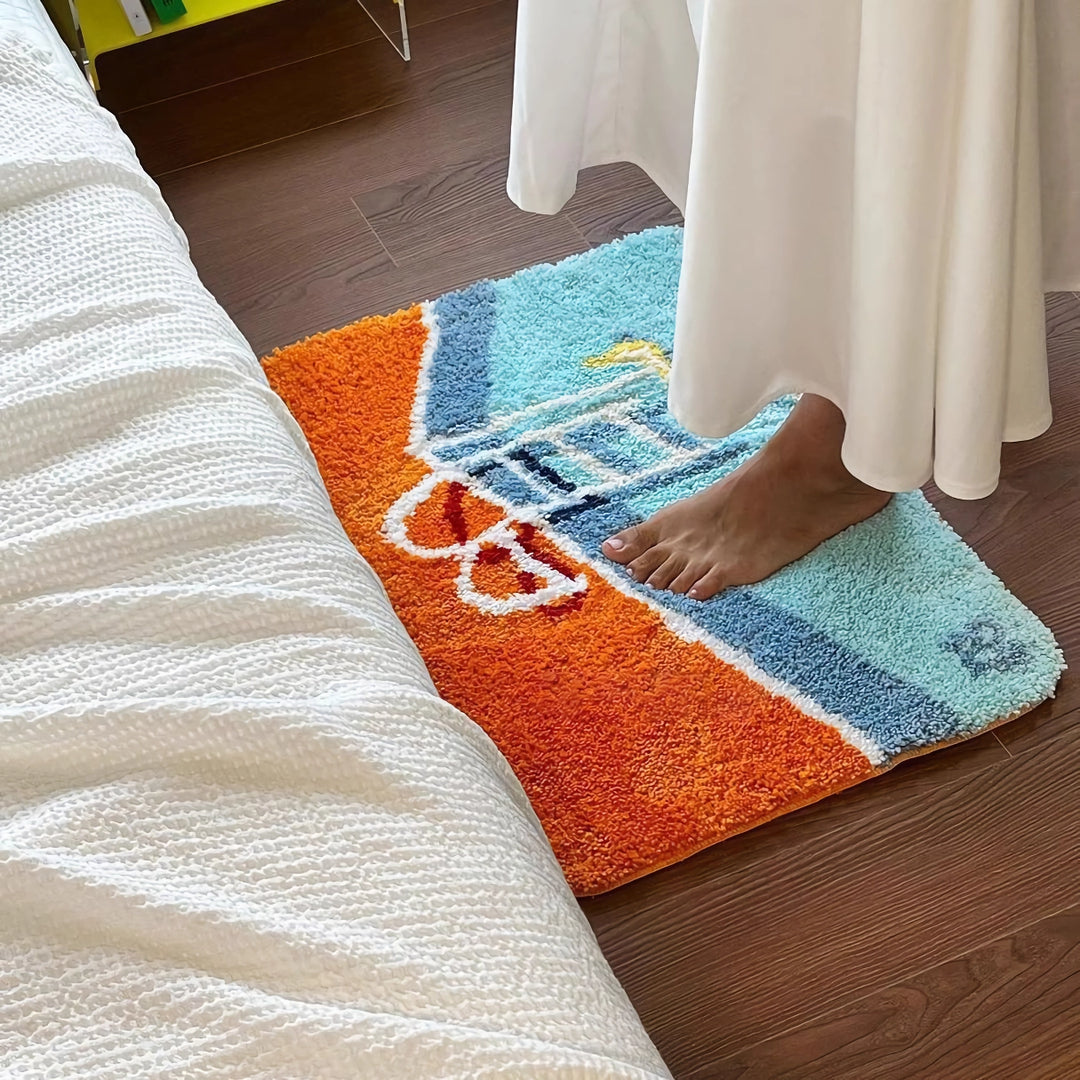 Swimming Pool Pattern Soft Tufted Door Mat - Bedroom and Bathroom Area Rug