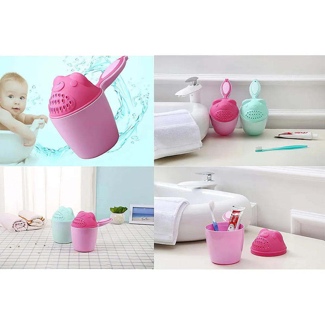 Baby Cartoon Bathing Toy & Shampoo Cup Combo