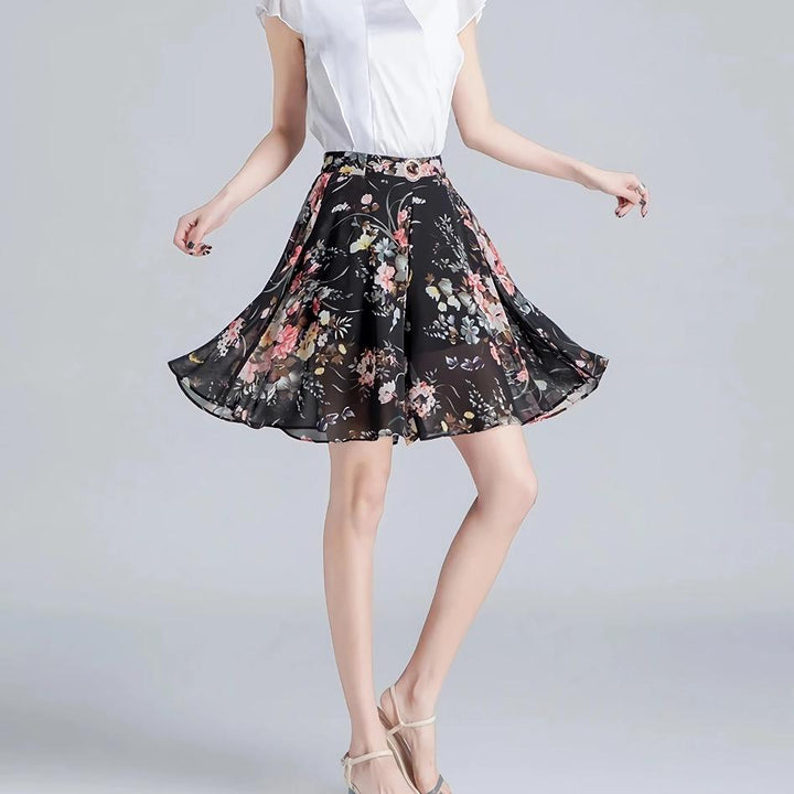 Women's Summer Chiffon Wide Leg Shorts Skirt