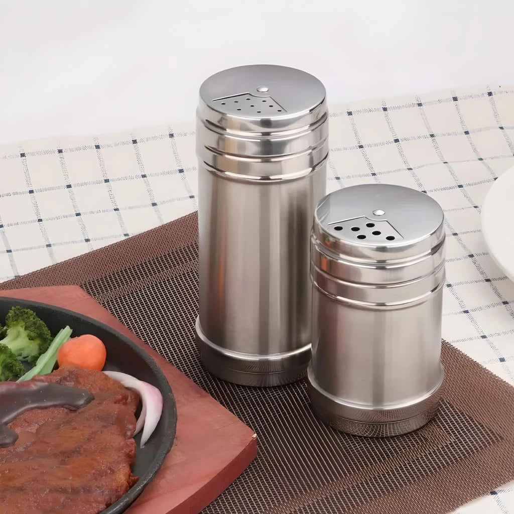 Rotatable Cover Stainless Steel Spice Jar - Adjustable Seasoning Bottle