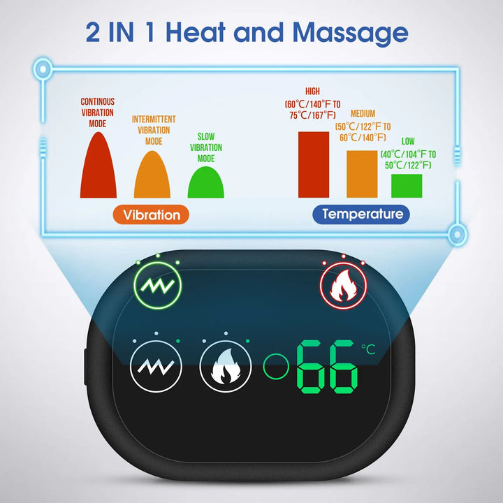 3-Level Heated Vibrating Shoulder Massager for Pain Relief and Rehabilitation