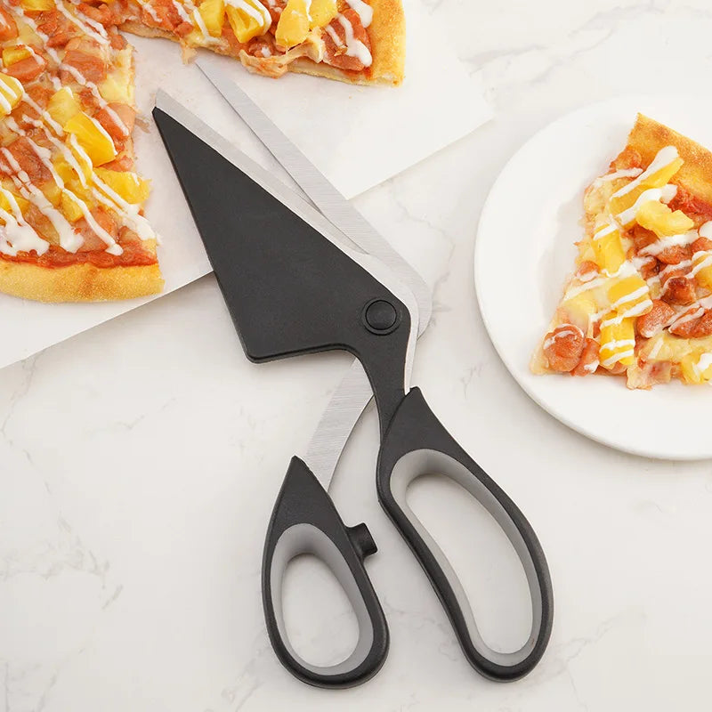 Ultra Sharp 2-in-1 Pizza Scissors with Non-Slip Handle and Detachable Pizza Shovel