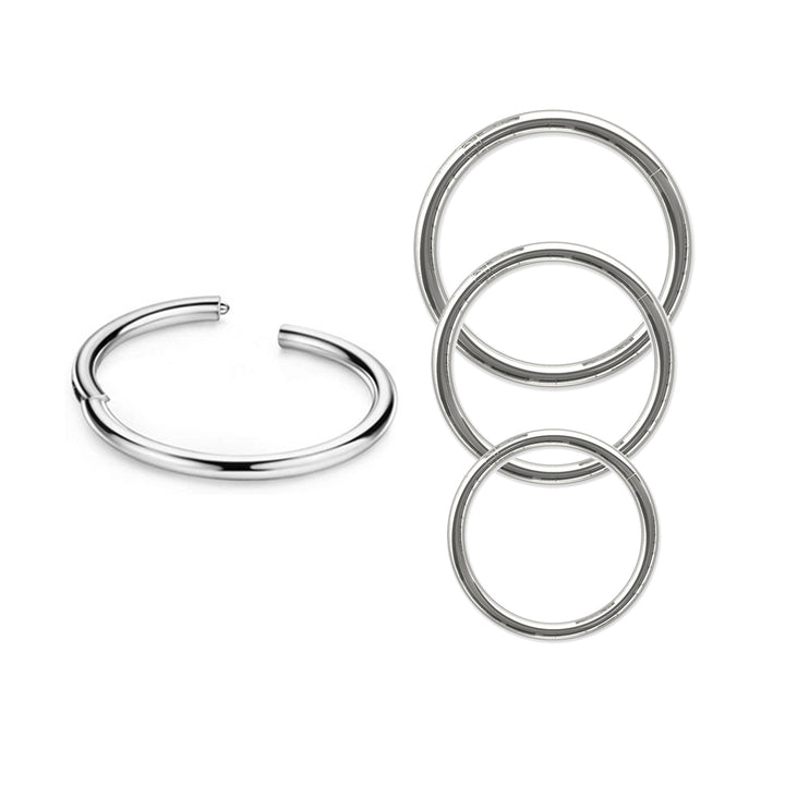 1.2mm Surgical Steel Septum Clicker Piercing Hoop – Hinged Nose, Lip, and Ear Cartilage Ring