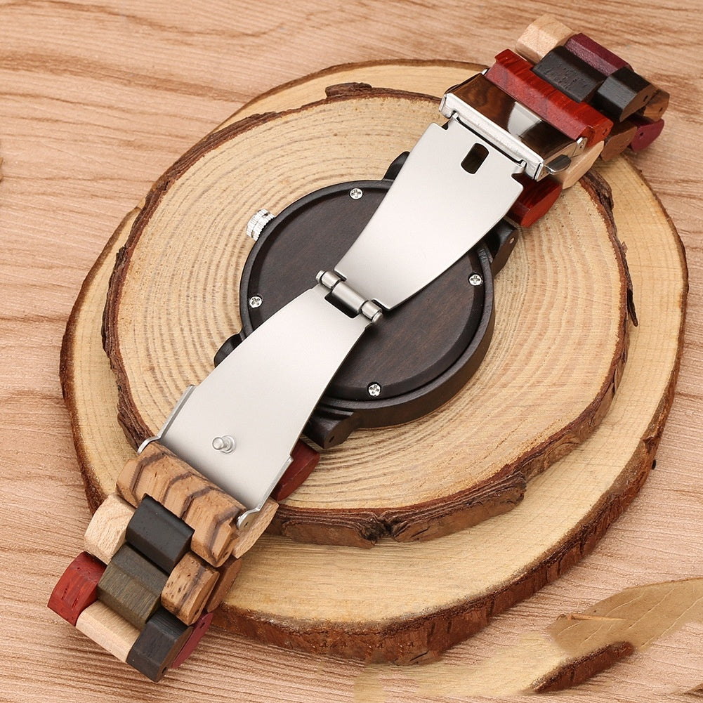 Colored Wood Quartz Casual Watch