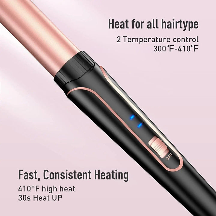 5-in-1 Multi-Function Curling Wand with 3-Barrel Crimper & Fast Heating