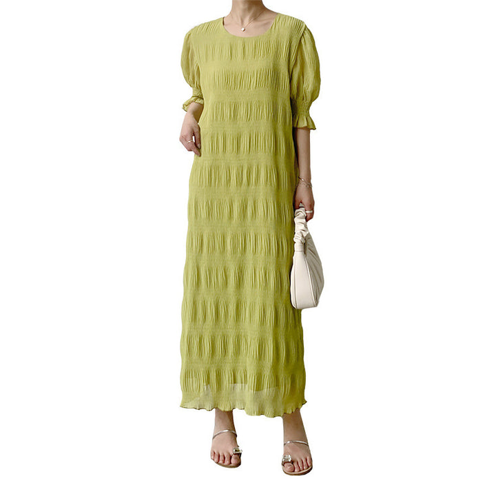 Women's Gentle And Elegant Pleated Texture Dress