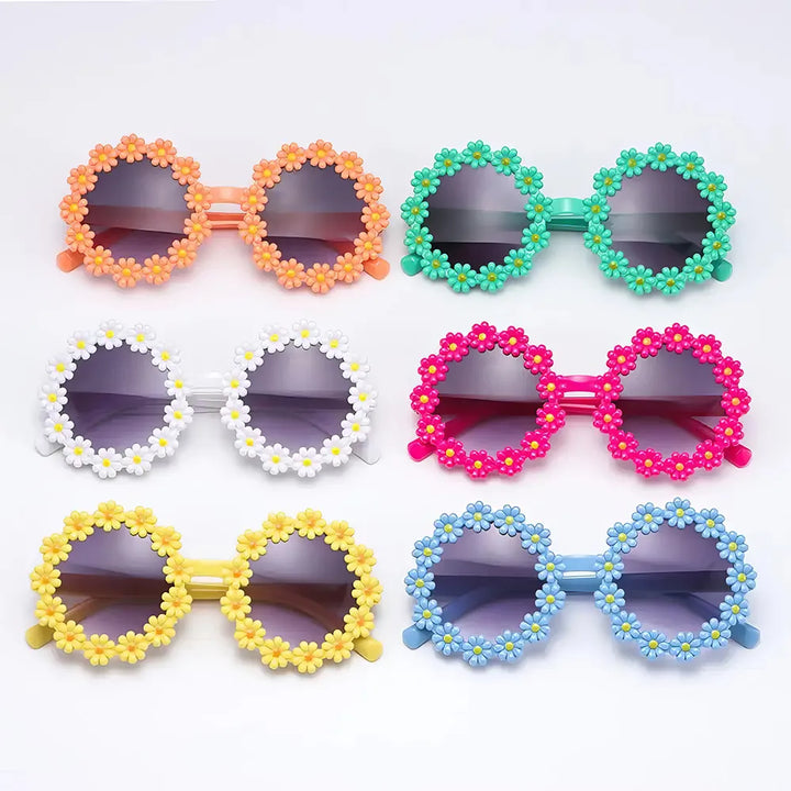 Kids Round Daisy Flower Sunglasses