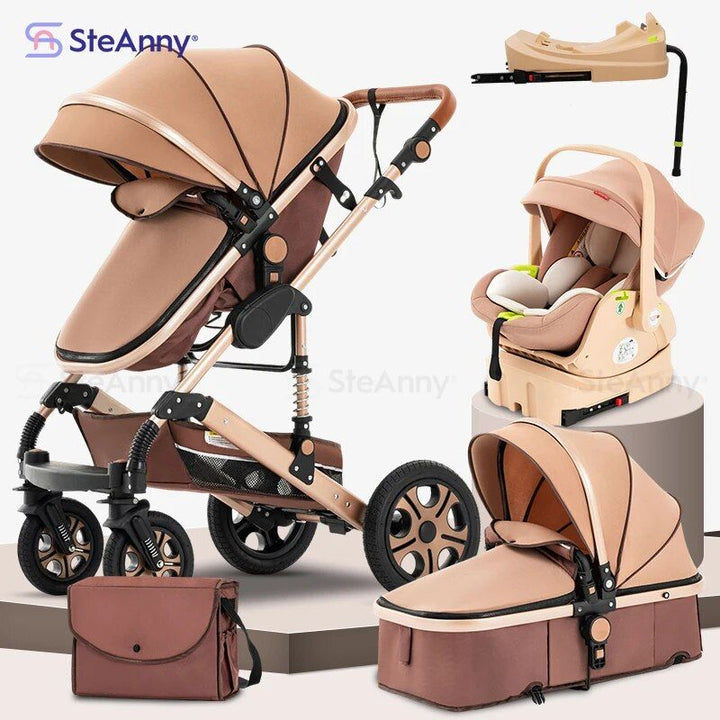 5-IN-1 Luxury Travel Baby Stroller with Car Seat Portable, Foldable, and Durable