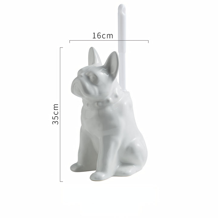 Creative Dog Shape Toilet Brush with Ceramic Base