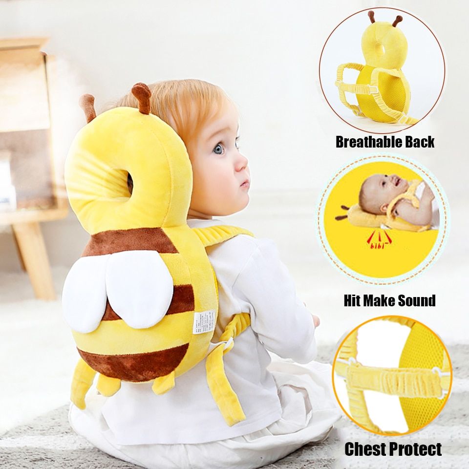 Cartoon Bee Baby Head Back Protector