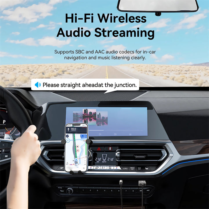 Bluetooth 5.4 Aux Adapter Wireless Car Receiver - USB to 3.5mm Jack, Handsfree Mic