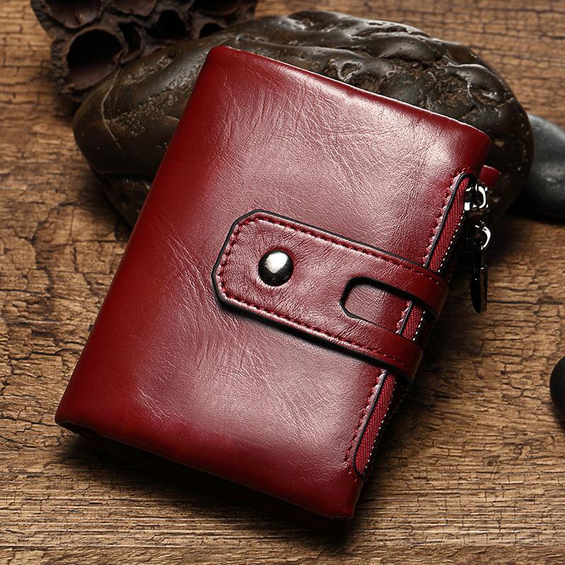 Elegant Women's Genuine Leather RFID Bifold Wallet