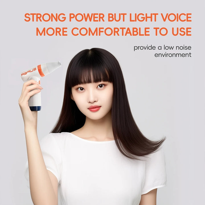 Wireless Handheld Power Fan and Mini Hair Dryer